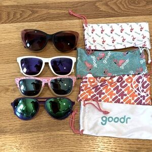 Lot of 4 Goodr sunglasses - OG, glam G, & Mach G
